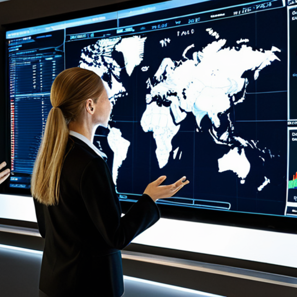 A diverse team of professional currency analysts, fully clothed in modest business suits, gathered around a large interactive holographic display in a high-tech global financial operations room. The display shows a complex geopolitical map with overlaid real-time currency charts, illustrating the impact of global events on currency volatility. Their expressions are focused and analytical, demonstrating deep concentration. The room is modern and well-lit, with multiple additional screens in the background displaying financial data. Perfect anatomy, correct proportions, natural pose, well-formed hands, proper finger count. Professional photography, high quality, safe for work, appropriate content, professional dress, family-friendly.