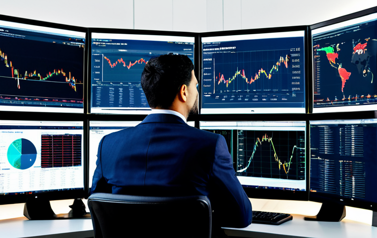 A professional male financial analyst, of Latin American descent, in a modest business suit, seated at a sleek modern trading desk in a high-tech financial hub. He is engaged with multiple large computer screens displaying complex financial charts, real-time global currency data, and algorithmic trading interfaces, with a subtle overlay hinting at AI analysis. His expression is focused and strategic, demonstrating deep analytical thought. The lighting is professional and clear, emphasizing a sophisticated corporate environment. Fully clothed, appropriate attire, safe for work, perfect anatomy, correct proportions, natural pose, well-formed hands, proper finger count, natural body proportions, professional photography, high quality, appropriate content, professional.