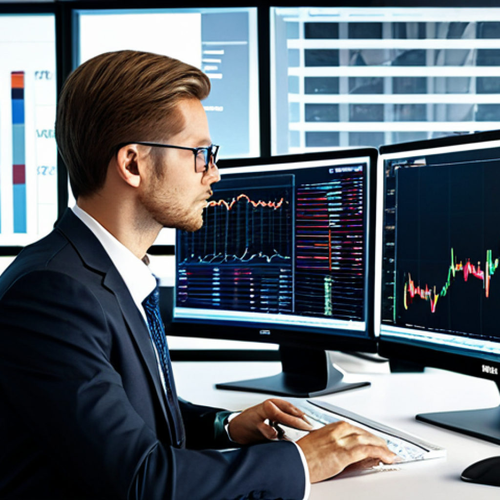 외환관리사와 외환 대출 심사 - Currency Risk Management**
"A professional financial analyst in a modern office, examining a comple...