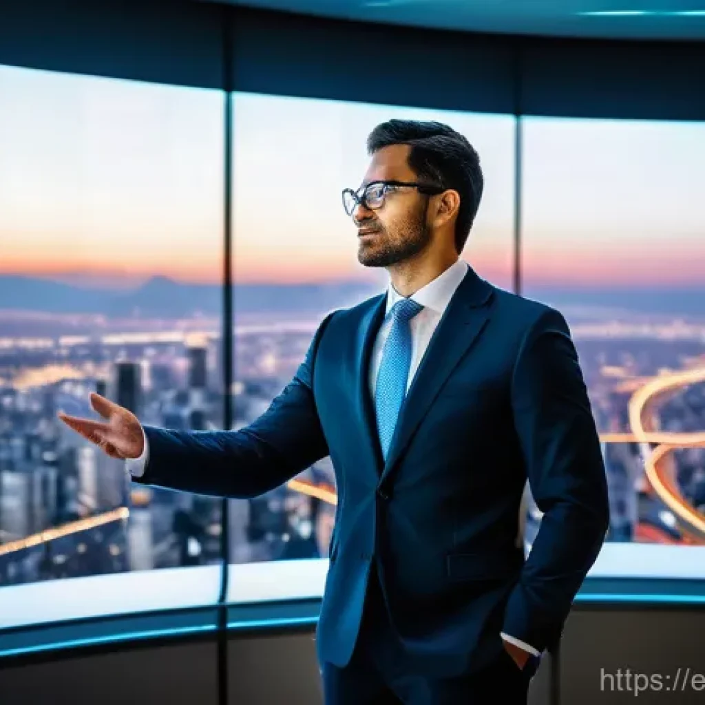 외환관리사와 글로벌 비즈니스 매너 - A sophisticated, confident male or female entrepreneur, in their late 30s to early 50s, stands in fr...