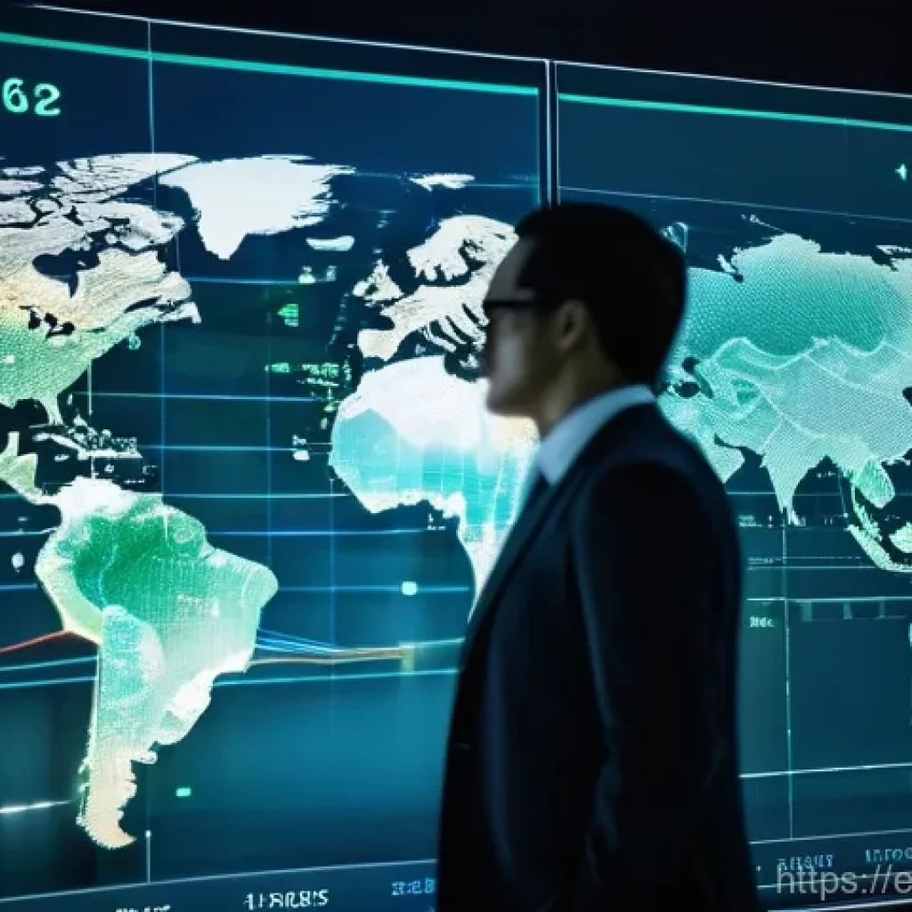 외환관리사 필수 용어 사전 - A visually dynamic and interconnected scene representing the global currency market (Forex). In the ...