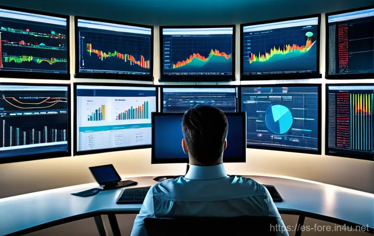 외환관리사 필수 용어 사전 - A visually dynamic and interconnected scene representing the global currency market (Forex). In the ... 외환관리사 필수 용어 사전 - A visually dynamic and interconnected scene representing the global currency market (Forex). In the ...