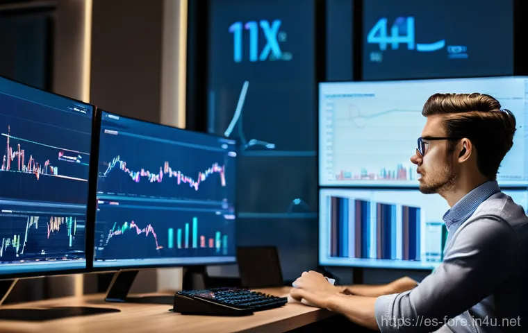 외환관리사와 외환 거래 사례 연구 - **Prompt:** A professional, gender-neutral trader in their late 20s to early 30s, dressed in smart c...